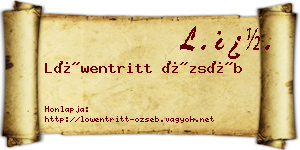 Löwentritt Özséb névjegykártya